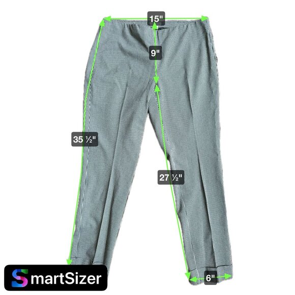 2/$18 SALE! J Jill Pull On Pants Womens 6 Stretch‎ Black White Checkered Preppy - Picture 2 of 9
